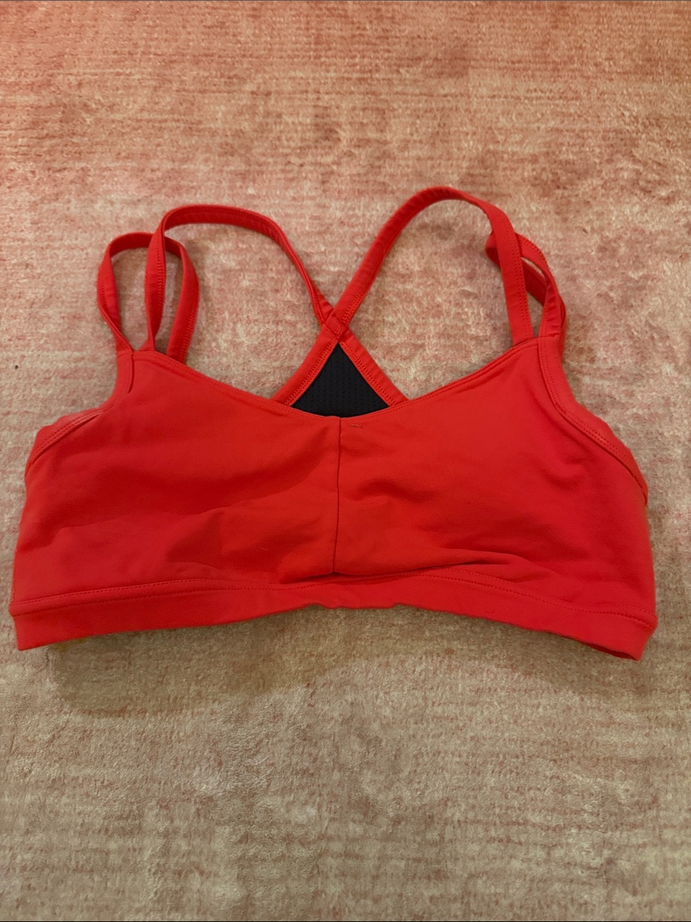 oiselle Red Strappy Cross-Back Sports Bra